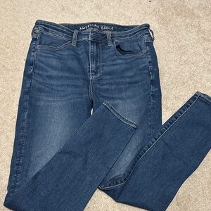 American Eagle Outfitters Women's Dark Blue Skinny Jeans
